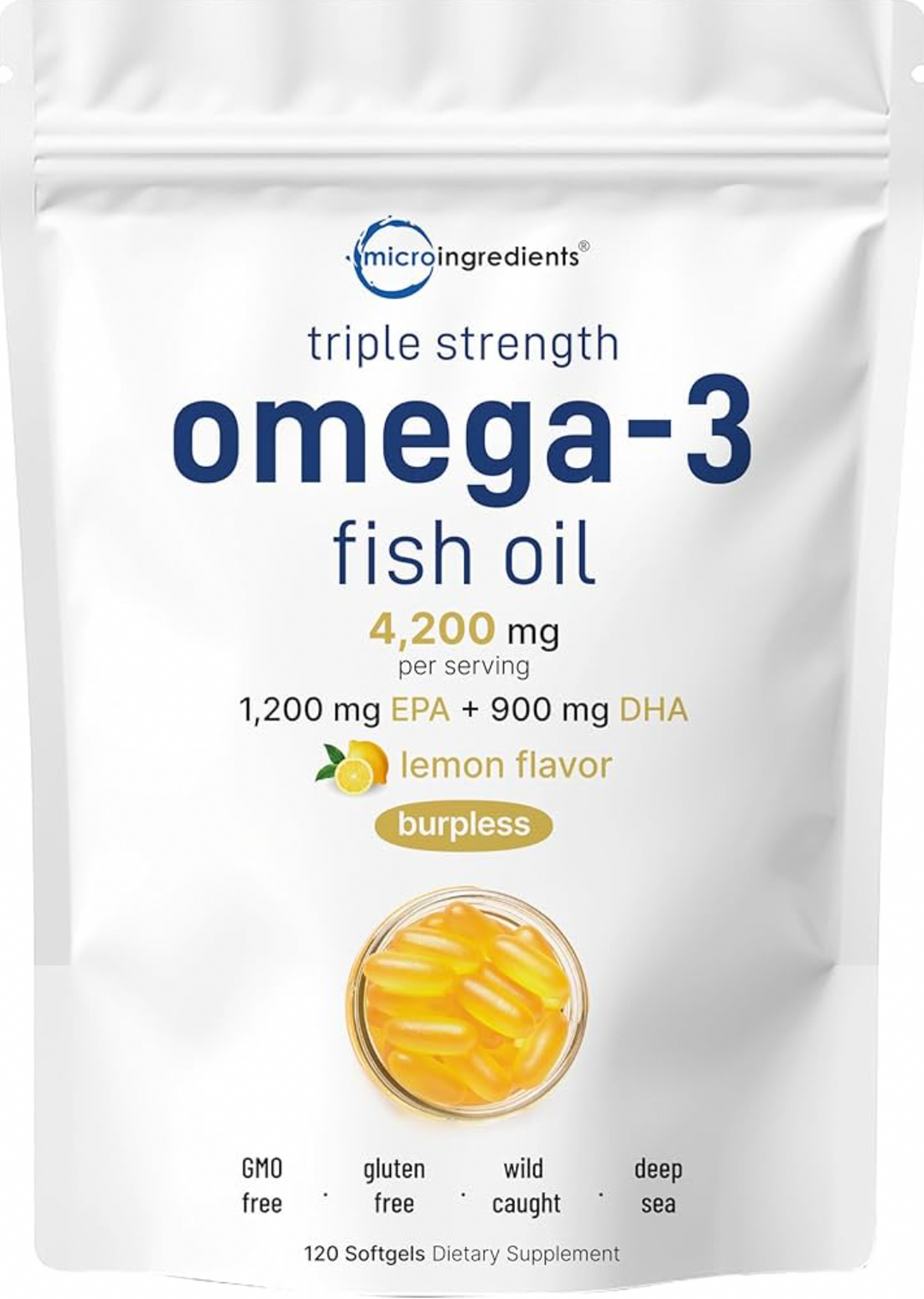 Supreme Omega-3 Fish Oil w/Ultra High EPA & DHA x 120 Softgels